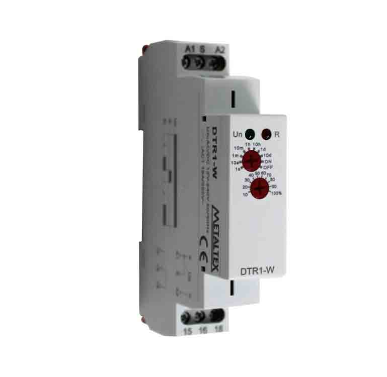 DTR1-W RELÉ TEMPORIZADOR RETARDO NA ENERGIZAÇÃO 0,1SEG A 240HRS - 12-240VCA/CC METALTEX °°