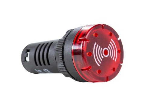 BZ20-7L-R SINALIZADOR 22MM SONORO/LED- 24VCA/VCC- VM METALTEX °°