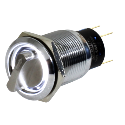 SELETORA ANTIVANDALISMO 19MM 2 POS 24V BRANCO AV19S-7W METALTEX°°