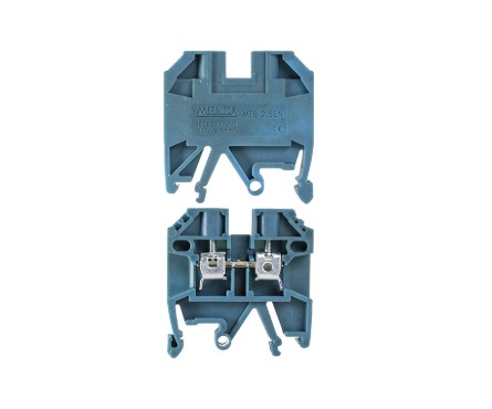 MTB2,5EN-AZ CONECTOR DE PASSAGEM (BORNE) 2,5MM P.TRILHO DIN AZUL METALTEX°°