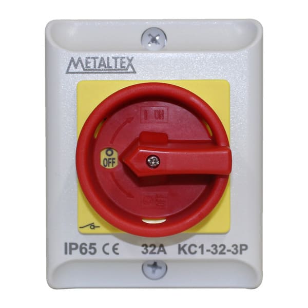 KC1-32-3P CHAVE SECCIONADORA 3 PÓLOS 32A EM CAIXA IP65 METALTEX°°