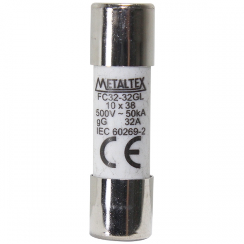 FC32-32GL FUSÍVEL CILÍNDRICO 10X38MM - 32A GL/GG METALTEX °°
