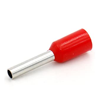 TERMINAL TUBOLAR SIMPLES VERMELHO 1,0 MM C8 - 100 PC - E1008 ELETROKIT°°