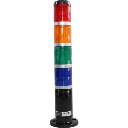 SINALIZADOR TORRE 60MM, CONT/ FLK, BUZZER, 24V, PRETA S/ HASTE, VERMELHO/ LARANJA/ VERDE/ AZUL TPWS6-74ROG-B METALTEX°°