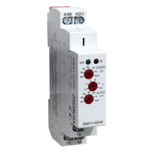 DMV1-AD48 RELÉ MONITOR DE TENSÃO MONOFÁSICA - SUB E SOBRETENSÃO- 24-48VCA/CC METALTEX °°