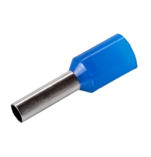 TERMINAL TUBOLAR SIMPLES AZUL 2,5 MM C8 - 100 PC - E2508 ELETROKIT°°