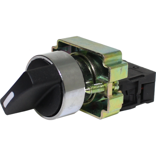 M20SCR2-B-1C CHAVE SELETORA METÁLICO KNOB CURTO - 2 POS. FIXAS 90G - 1NA+1NF METALTEX °°