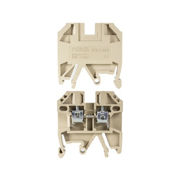 MTB2,5EN CONECTOR DE PASSAGEM 2,5MM P/ TRILHOS TS32 E TS35 - BEGE METALTEX°°