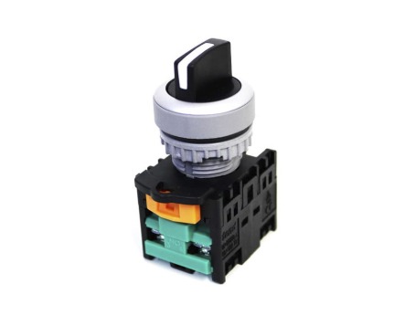 TN2SS7B-1AA CHAVE SELETORA PLÁSTICA KNOB CURTO - 3 POS. C/ RETORNO 45G - 2NA METALTEX°°