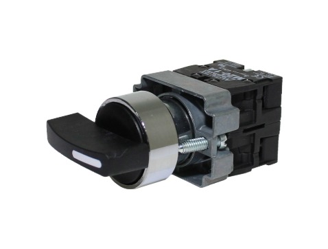 M20SLR7-B-2A CHAVE SELETORA METÁLICO KNOB LONGO - 3 POS. C/ RETORNO D/E 45G - 2NA METALTEX°°