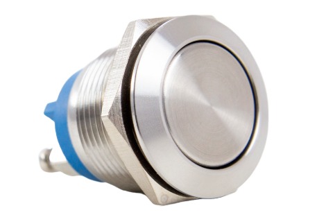 AV19FA BOTÃO ANTIVANDALISMO 19MM - ACO INOX - 1NA - MOMENTANEO PLANO METALTEX °°