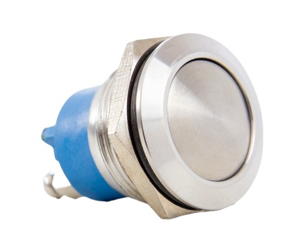 AV19BA BOTÃO ANTIVANDALISMO 19MM - ACO INOX - 1NA - MOMENTANEO AREDONDADO METALTEX °°