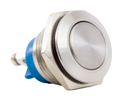 AV16FA BOTÃO ANTIVANDALISMO 16MM - ACO INOX - 1NA - MOMENTANEO PLANO METALTEX °°
