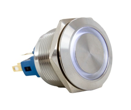 AV22IC-2W BOTÃO ANTIVANDALISMO ILUMINADO BRANCO 22MM-110/220VCA/CC METALTEX °°