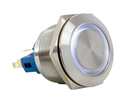 AV22IC-7W  BOTÃO ANTIVANDALISMO ILUMINADO BRANCO 22MM-24VCA/CC METALTEX °°