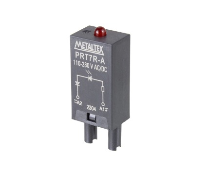 PRT7R-A MODULO INDICADOR LED VERMELHO PARA SOQUETE PRT7, FAIXA DE TENSÃO 110~230 VCC/VCA METALTEX °°