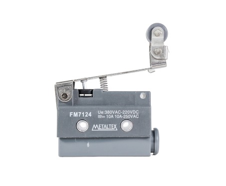 FM7124 CHAVE FIM DE CURSO PLÁSTICA - ATUADOR ALAVANCA C/ ROLETE UNIDIRECIONAL METALTEX °°