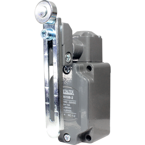FM5108-2 CHAVE FIM DE CURSO METÁLICA - ATUADOR ALAVANCA AJUSTÁVEL C/ ROLETE METALTEX °°