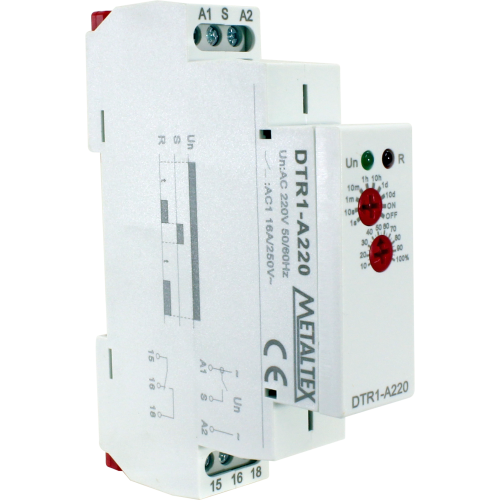 DTR1-A220 RELÉ TEMPORIZADOR RETARDO NA ENERGIZAÇÃO 0,1SEG A 240HRS-220VCA °°