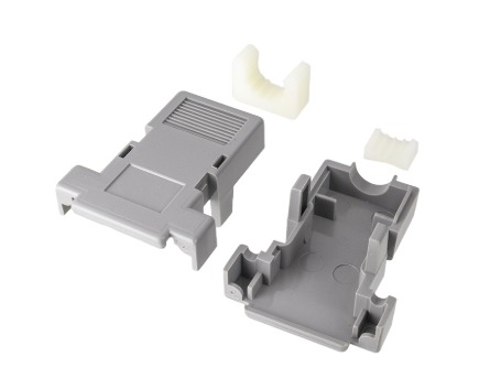 CPDBC-09 CAPA PLÁSTICA CINZA PARA CONECTOR DB 9 VIAS, SNAP, COM KIT DE RETENÇÃO MACHO CURTO METALTEX °°
