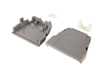 CPCT-36 CAPA PLÁSTICA PARA CONECTOR CENTRONICS 36 VIAS, CINZA, SISTEMA DE FECHAMENTO POR PRESSÃO (SNAP) METALTEX °°