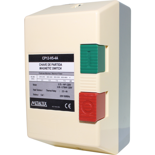 CP12-H5-4A CAIXA DE PARTIDA 0,75 A 1CV - 220V - 2,5 A 4A  METALTEX  °°