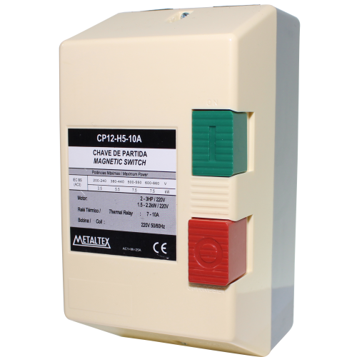 CP12-H5-10A CAIXA DE PARTIDA 2 A 3CV - 220V - 7 A 10A METALTEX°°