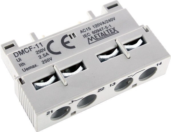 DM3CF-11 CONTATO AUXILIAR FRONTAL P/ DM3 E DMR3 - 1NA+1NF METALTEX°°