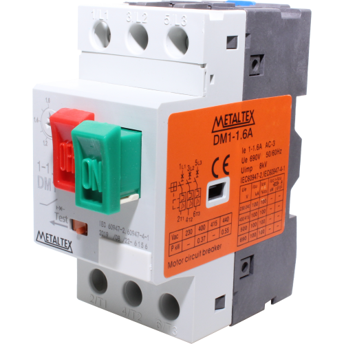 DM1-1,6A DISJUNTOR MOTOR 1,6A METALTEX°°