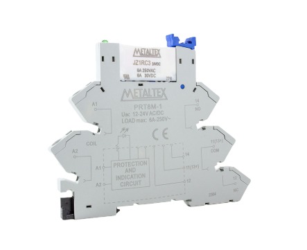 PRZM-1R-24 INTERFACE RELE 1 REV. 24VCC/VCA JZ1RC3 + PRT8M-1 METALTEX°°