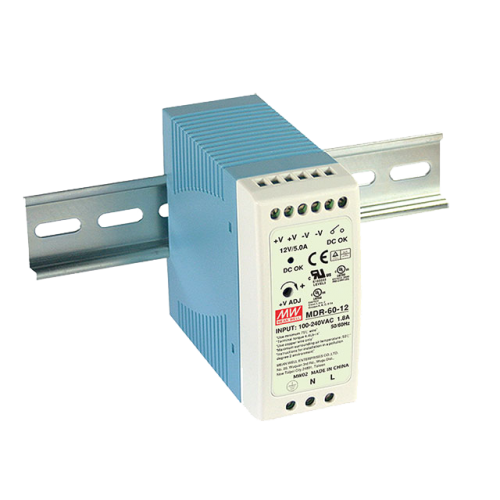 MDR-60-12 FONTE CHAV 60W.85/264V/S 12V 5A MEAN WELL METALTEX°°