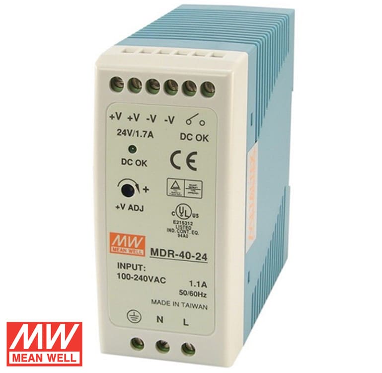 MDR-40-12 FONTE CHAVEADA 110/220V 12V-3,3A MEAN WELL METALTEX°°