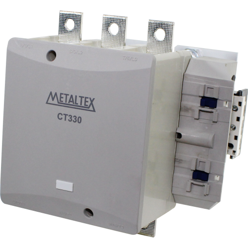 CT330-H5-322 CONTATOR TRIPOLAR 330A/AC3 BOBINA 220VCA - AUX:2NA+2NF METALTEX°°