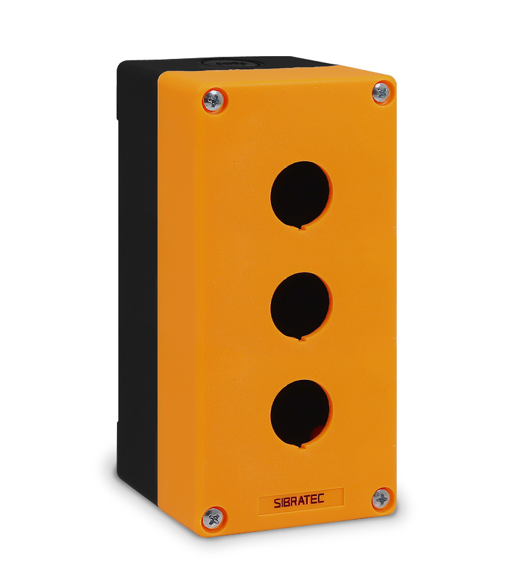 CAIXA PLÁSTICA AMARELO BX1/3Y COM 3 FUROS 22MM SIBRATEC °°