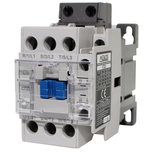CT22-L5-311 CONTATOR TRIPOLAR 22A/AC3 - BOB: 380VCA - AUX: 1NA+1NF METALTEX °°
