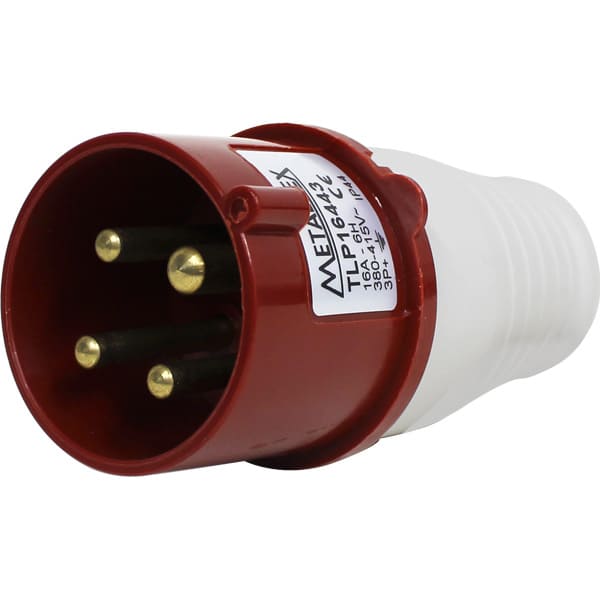 TLP16443 PLUG MACHO 16A 3P+E-6H VERMELHO METALTEX ##