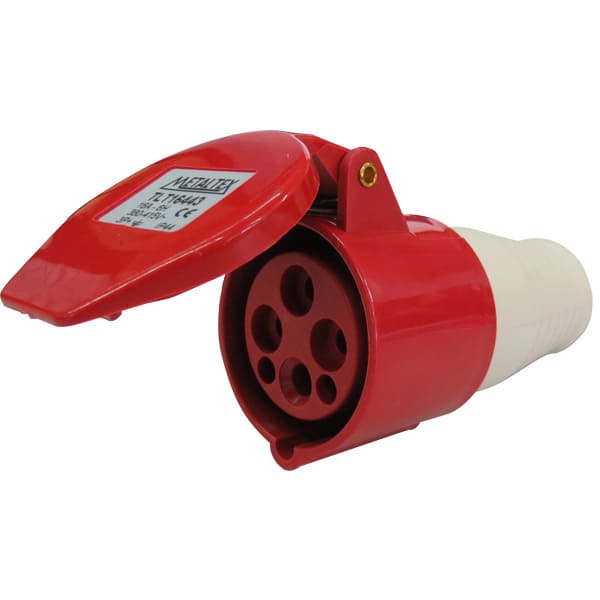 TLT16443  PLUG FEMEA 16A 3P+E-6H VERMELHO METALTEX°°