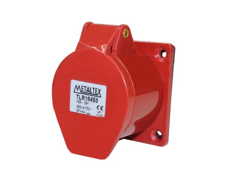 TLR16453 TOMADA PAINEL 16A 3P+N+E-6H VERMELHO METALTEX°°
