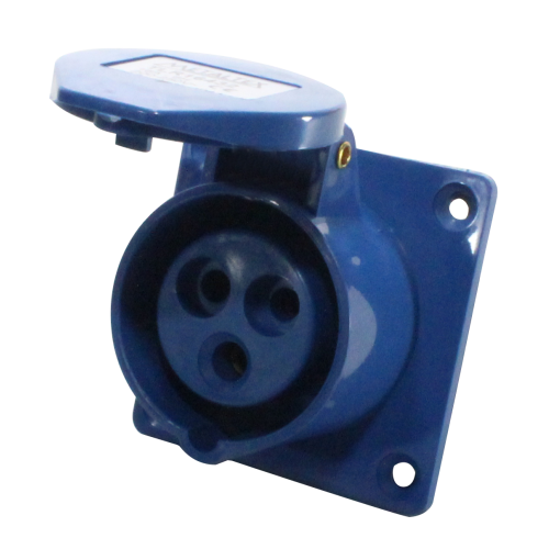 TLR16432 TOMADA PAINEL 16A 2P+E-6H AZUL METALTEX°°