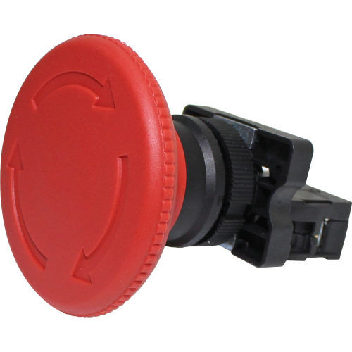 P20BYR-R-1B BOTÃO EMERGÊNCIA 22MM PLÁSTICO C/ COGUMELO 60MM - VERMELHO - 1NF METALTEX°°
