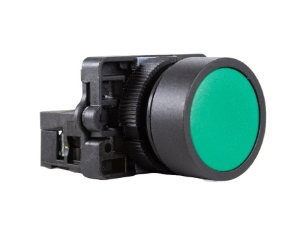 P20AFR-G-1B PULSADOR FACEADO 22MM PLÁSTICO - VERDE - 1NF METALTEX°°