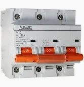 N10-3P125 MINI DISJUNTOR 10KA 3 PÓLOS 125A METALTEX°°