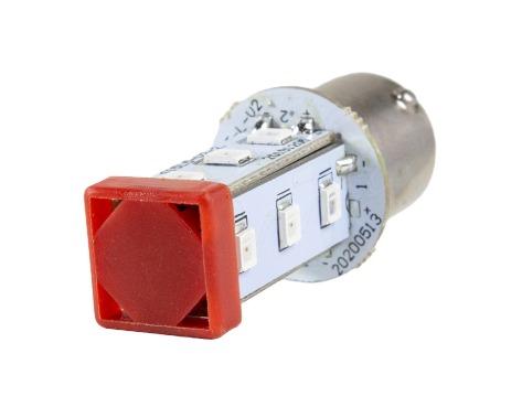 S15-L52R LED P/ SOQUETE BA15S 110/220V VERMELHO METALTEX°°