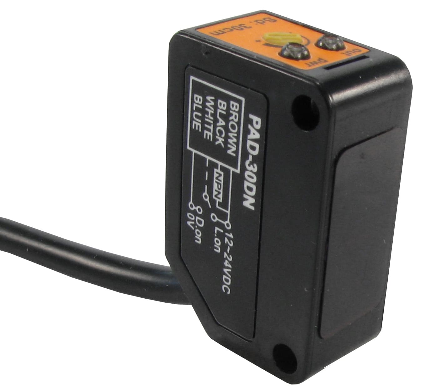 PAD-30DN SENSOR FOTOELÉTRICO DIFUSO NPN/PNP 30CM METALTEX°°
