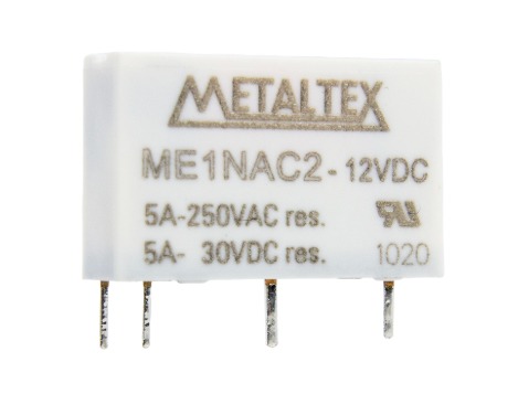 ME1NAC2 RELÉ MINIATURA DE POTÊNCIA (LARGURA 5MM)1CONTATO NA TENSÃO DE BOBINA 12VCC CAPACIDADE DE 5AMP. TERMIN METALTEX°°