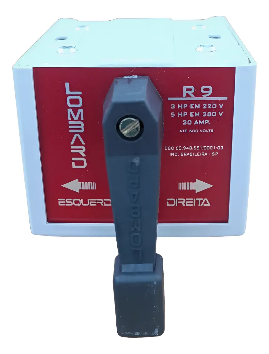 CHAVE REVERSORA TRIFÁSICA 3CV 20AMP R9 LOMBARD °°