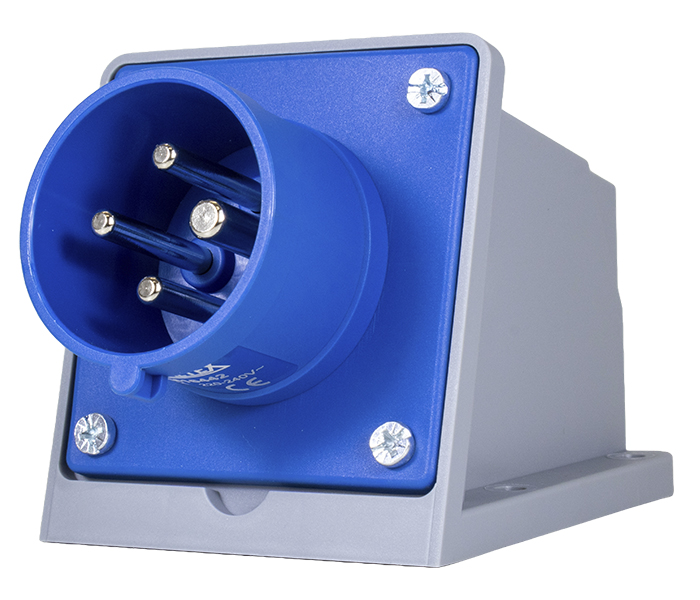TL3M16442 TOMADA DE SOBREPOR NEGATIVA 16A 3P+E-9H - AZUL - IP44 METALTEX°°