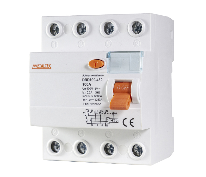 DRD100-430 INTERRUPTOR DIFERENCIAL TETRAPOLAR - 300MA 100A METALTEX°°