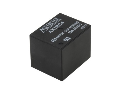 AX1RC4 RELÉ MINIATURA DE POTÊNCIA BOBINA 48 VCC, CAPACIDADE DE 15 AMPERES METALTEX °°