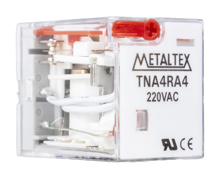 TNA4RA4 RELÉ INDUSTRIAL SUBMINIATURA 4 REV - BOBINA DE 220VCA - CAPACIDADE 5A - TERMINAIS SOLDA FIO METALTEX°°